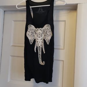 Elephant embroidered tank